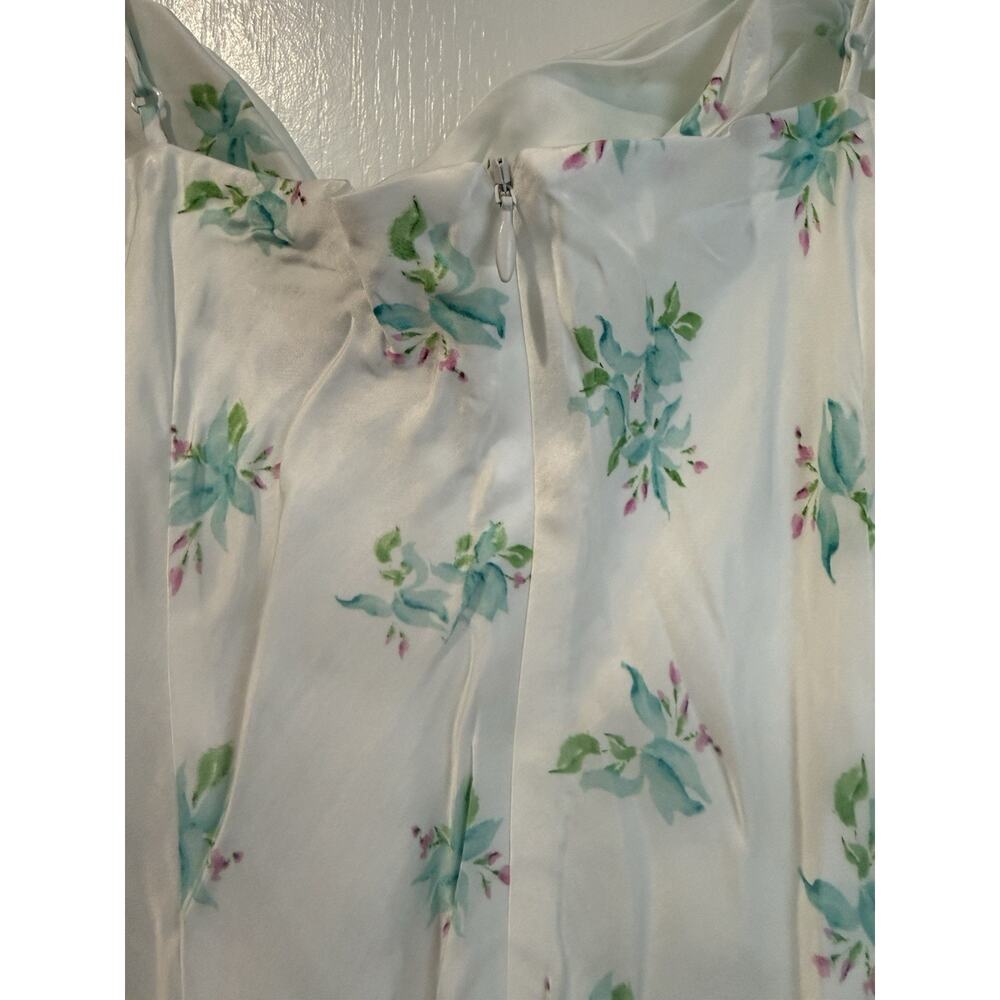 NWT French Connection Anna Fleur Floral Cowl Neck Satin Maxi Slip Dress Size 6 - Picture 7 of 13